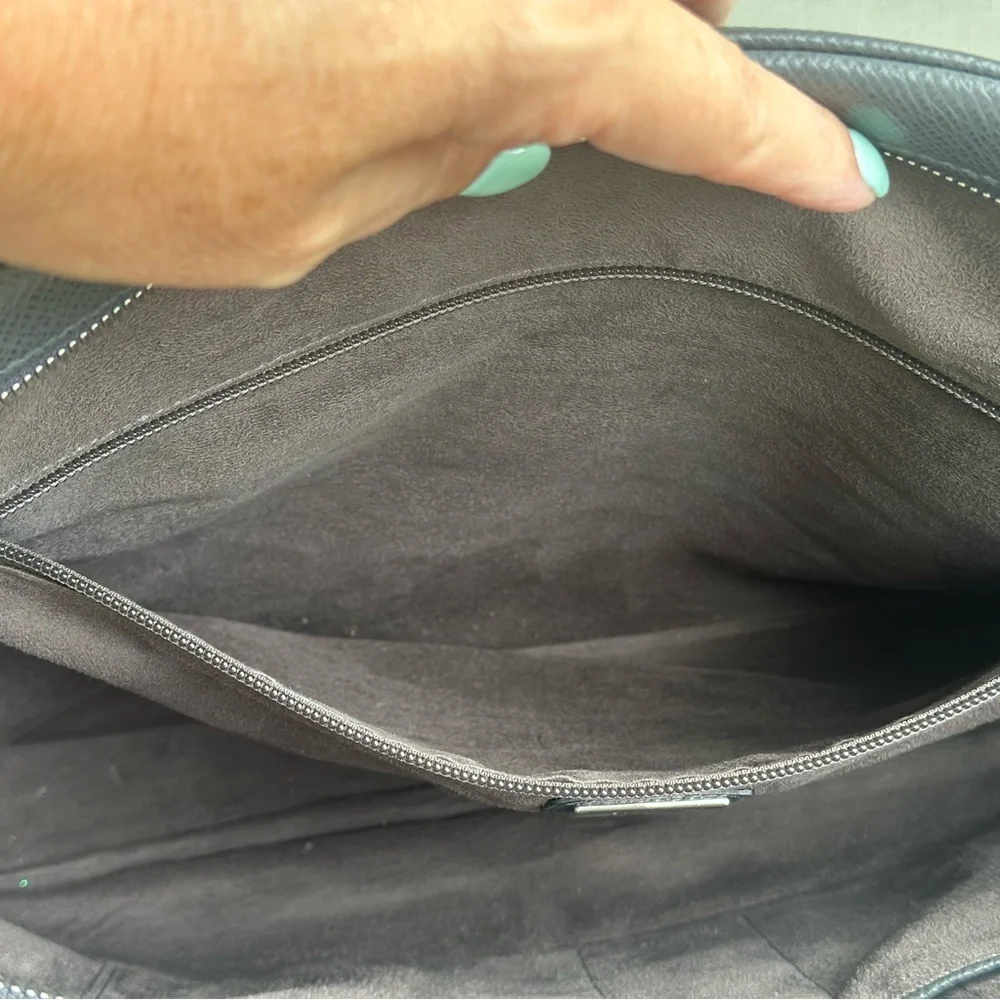 Hugo Boss Charcoal Leather Briefcase